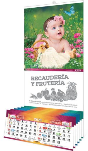 CALENDARIOS DE PARED, VARILLA-CHICO Serie L 20pz