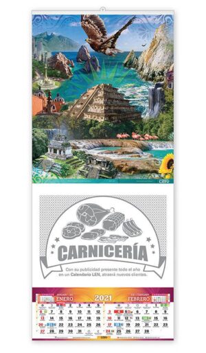 CALENDARIOS DE PARED, VARILLA-MEDIANO, COLECCIÓN 2021 Serie N 20pz