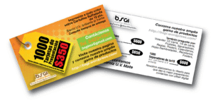 T005 - TARJETA Mate - Color Frente, Detrás B/N – Ambos lados Laminado Mate