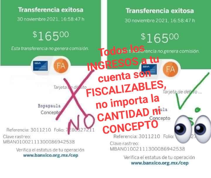 ¿El CONCEPTO en la transferencia define SI PAGO IMPUESTOS? !NO!